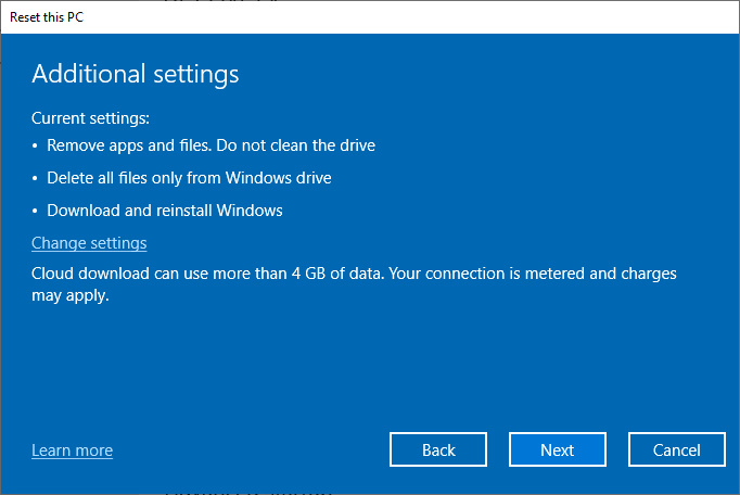 additional settings